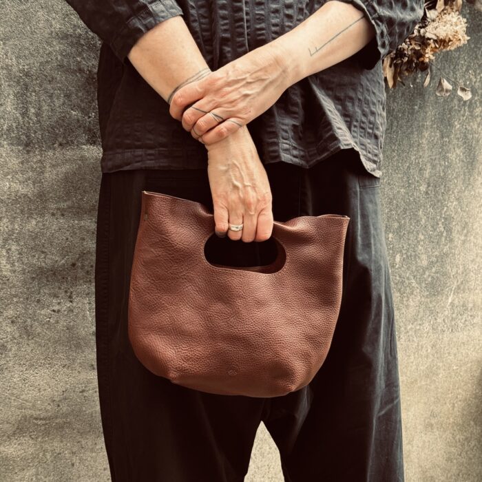 P Kirkwood Mini Opal Bag Chestnut Back On Model Hands